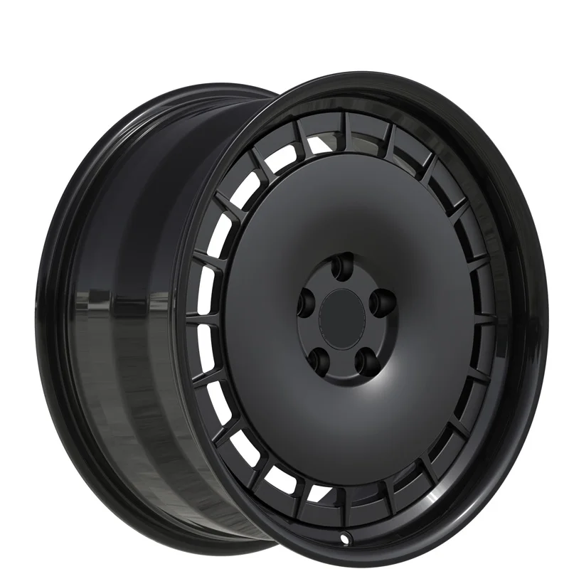 

BORUI Custom Two Piece Large Round Cake Black High Quality Lightweight Forged Wheel 17 18 19 20 INCH 5X112 5X120 Alloy Car Rim