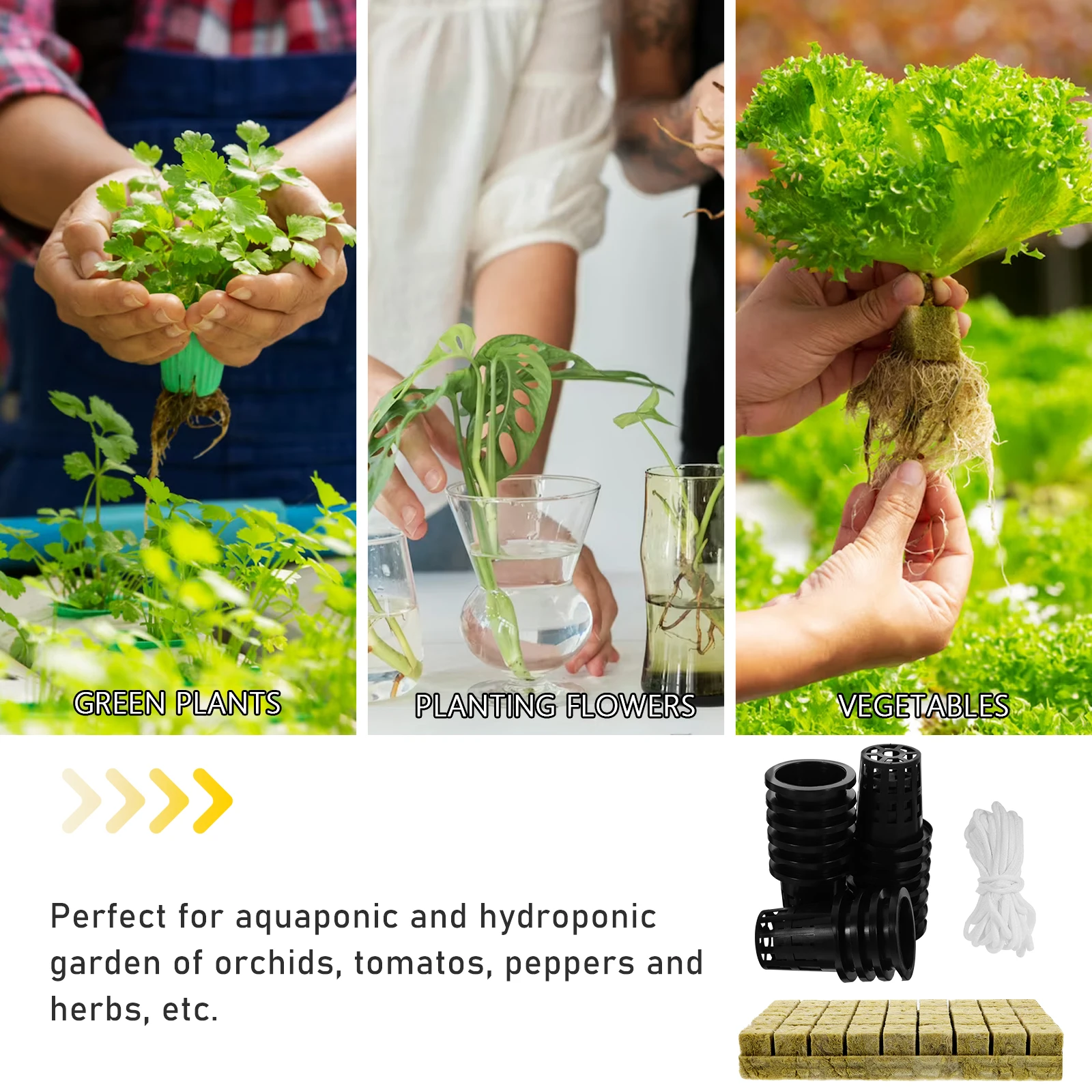 

1 set 1 Set Hydroponic Grow Baskets Starter Kit Soilless Planting Pots Grow Cotton Micro Container For Indoor