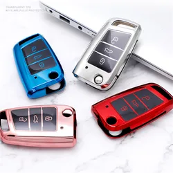 Car Key Case Cover Bag Keychain for VW Volkswagen MK7 Golf 7 Tiguan MK2 for Seat Ibiza Leon FR 2 Ateca Altea Skoda Octavia A7