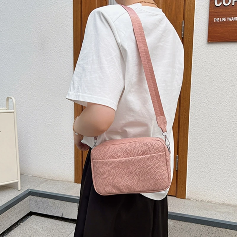 2023 New PU Crossbody Bag for Girl Student Casual Shoulder Bag Large Capacity Fashion Bag Black/Beige/Khaki/Pink