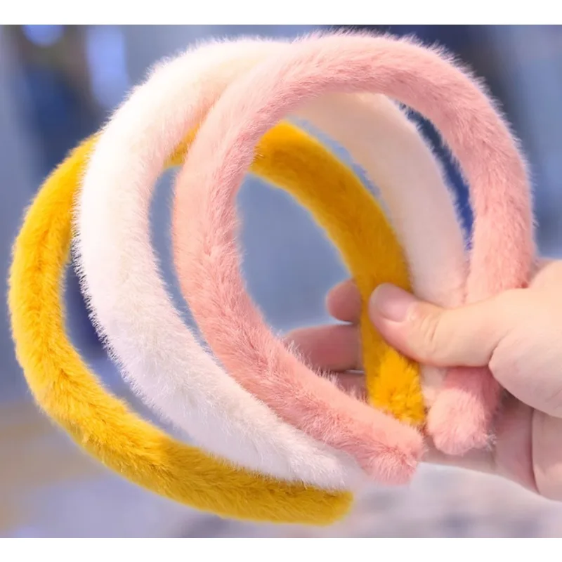 

Soft Thick Cotton Headband for Kids Girls Children Winter Warmth Solid Color Simple Design Comfortable Hair Accessories