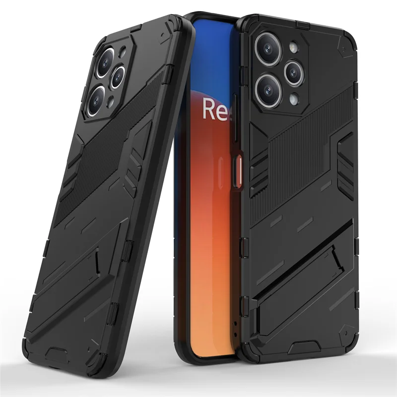 For Xiaomi Redmi 12 Case for Xiaomi Redmi 12 Cover Protective Punk Armor Capa Shell Kickstand Phone Cover for Xiaomi Redmi 12 4G