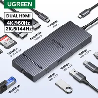 UGREEN USB C HUB 10 en 1 4K60Hz HDMI USB3.2 10Gbps PD100W RJ45 SDTF USB divisor para portátil Macbook Pro Air iPad estación de acoplamiento