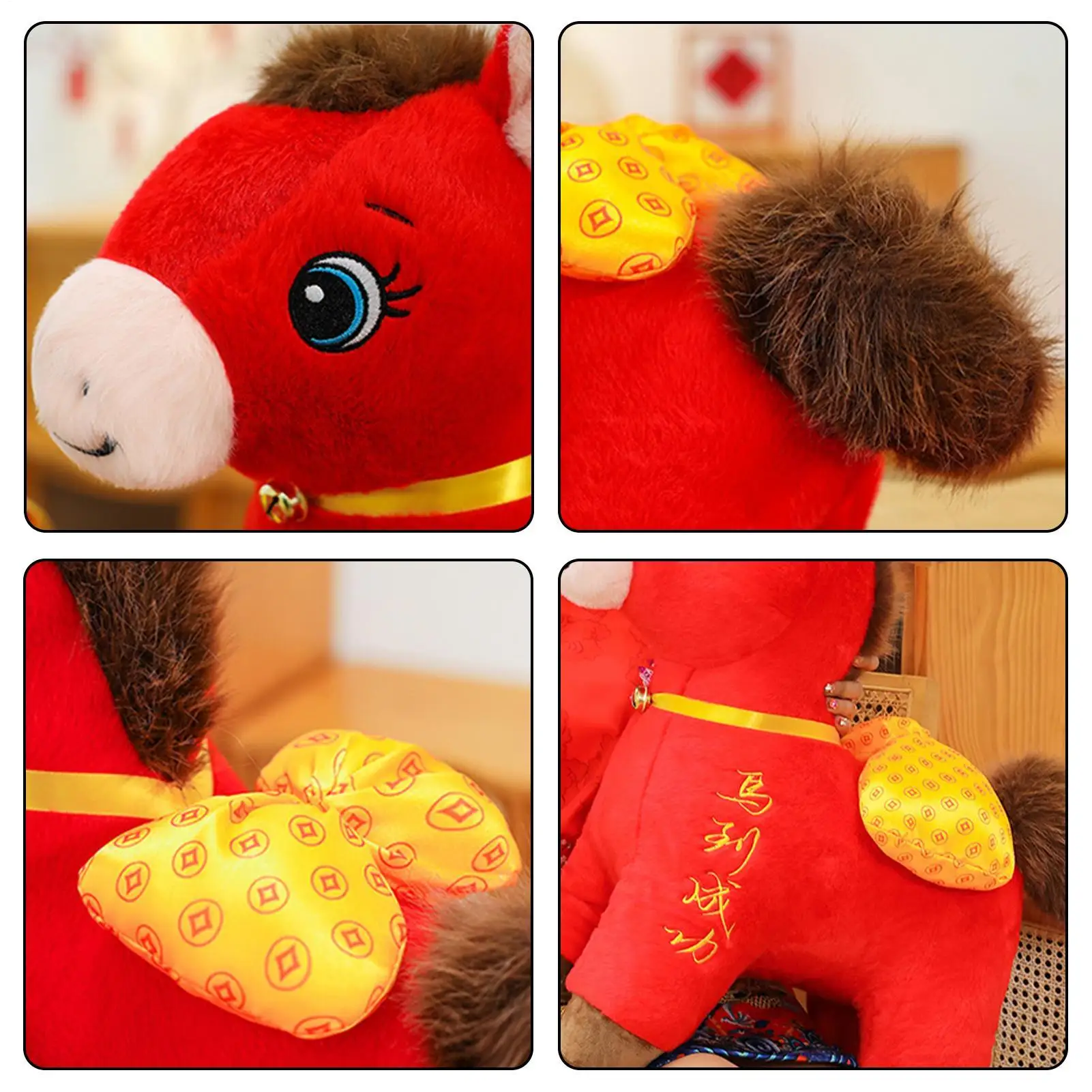 

Лошадь, плюшевая милая мягкая кукла, год лошади, талисман на Новый год, весенний фестиваль, офис, настольная книжная полка, спальня, дети