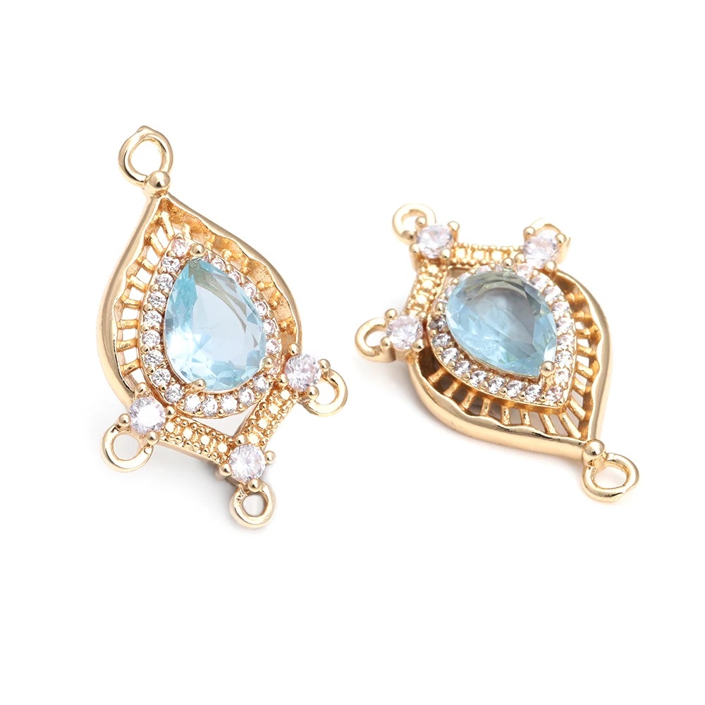 High Quality 18K Gold Color Brass and Zircon More Style Earrings Connect Charms Pendants Jewelry Making Diy Findings Accessories