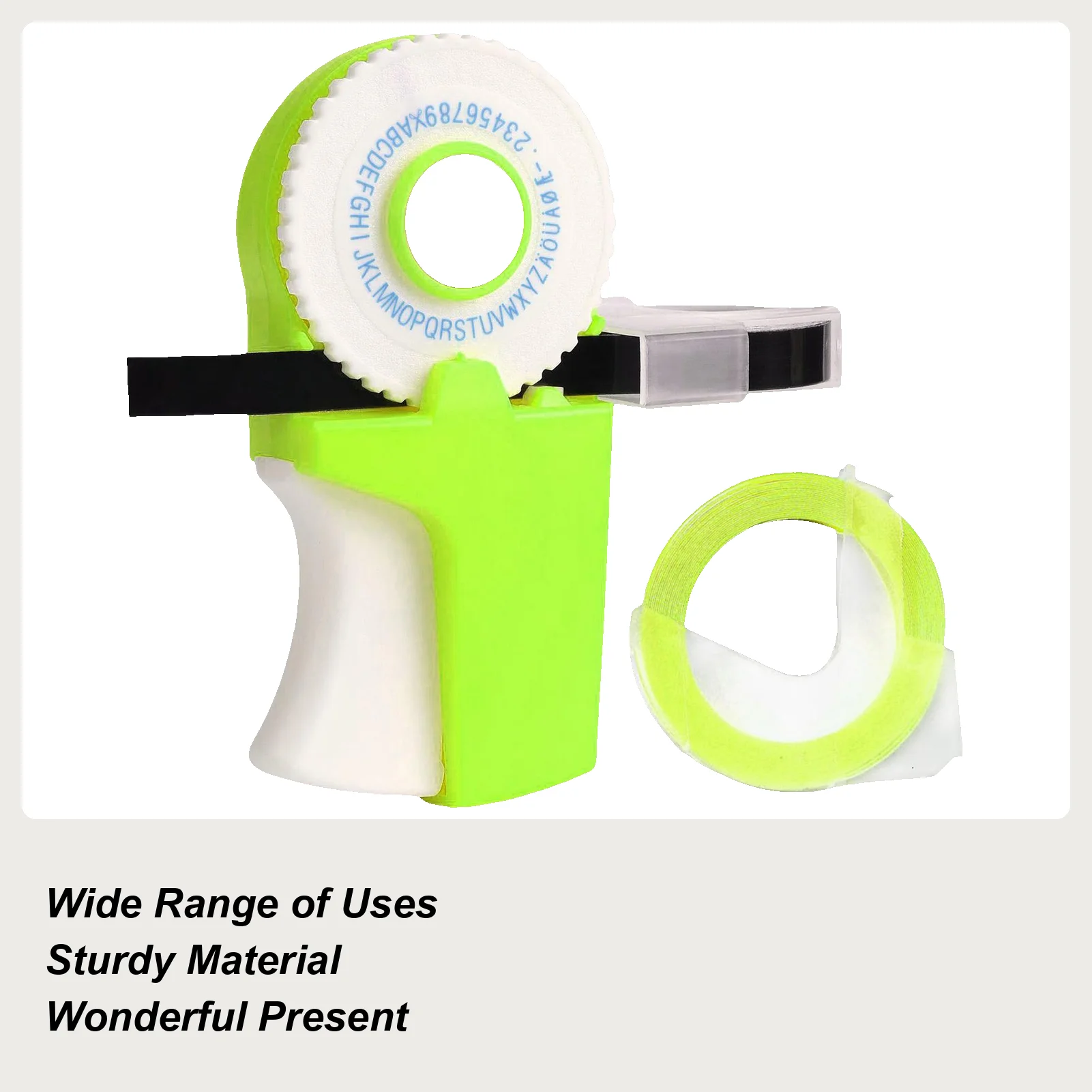 Präge-Etikettendrucker, 3D-Präge-Schreibmaschine, tragbarer Mini-Etikettendrucker für Outdoor-Spielzeug, Scrapbooking, Dokumente, Schreibwaren, Karte