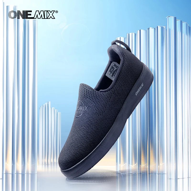 

ONEMIX 2025 New Black Running Shoes for Men Waterproof Breathable Training Sneakers Male Outdoor Anti-Slip Trekking Sports Shoes