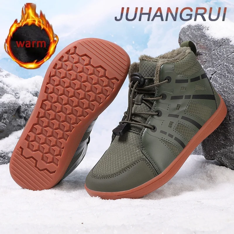 

Winter Children Warm Snow Boots Waterproof Fabric Boys And Girls Non-Slip Sneakers Fashion Warm Kid's Ankle Boots Hiking Shoes