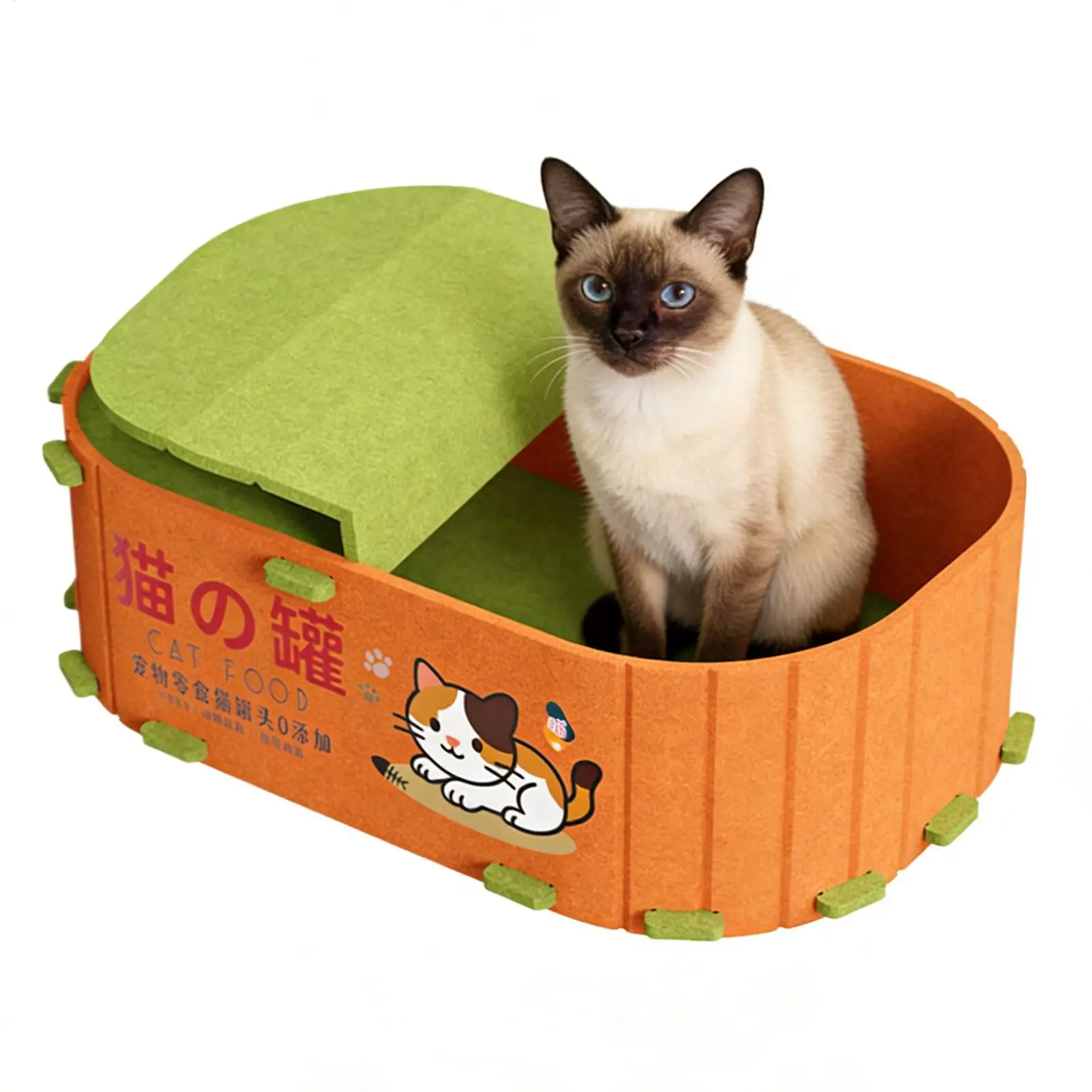 

Small Cat Bed Kitten Felt Couch Bed Pet Scratching Couch For Indoor Living Room Seasonal Home Playing Scratching Sleeping