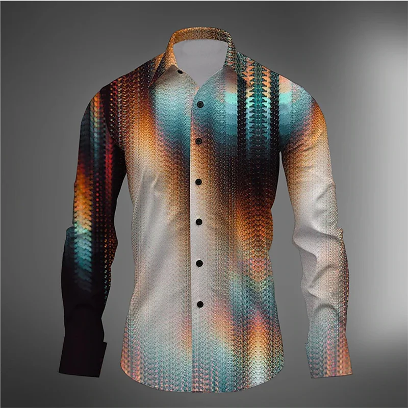 Camisa de manga larga con botones para hombre, camisa con solapa dorada, suave y cómoda, ligera, diseño de diseñador, talla grande, 2024