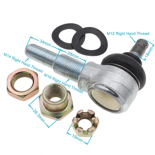 Imagen 2 del producto 1 Uds. Rosca derecha M14-M18 * M12 perno tirante extremo rótula con orificio de aceite para 150cc 250cc Quad Buggy Dirt Bike ATV Go Kart