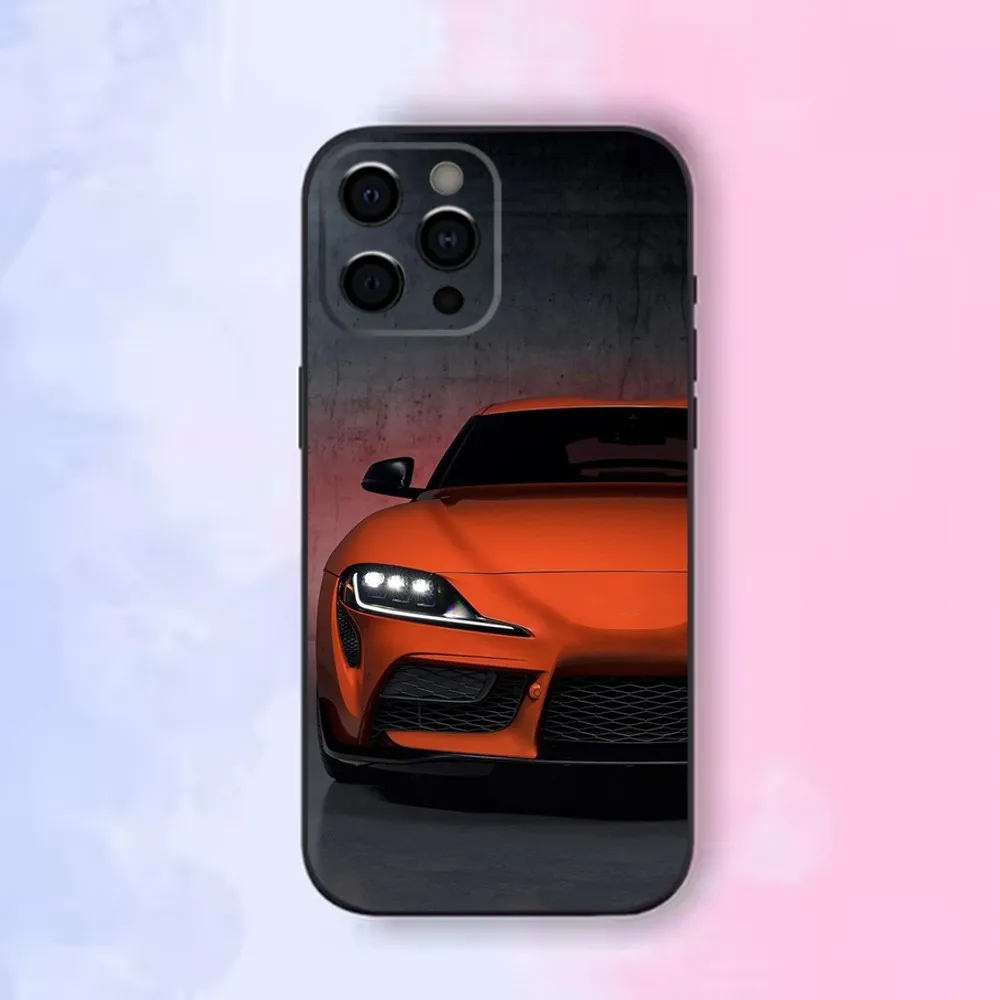 Cool Car T-ToyotaS GR S-Supra Phone Case For iPhone16,15,14,13,12 Mini 11 Pro XR,X,XS,MAX 7,8 Plus Silicone Cover Soft Black