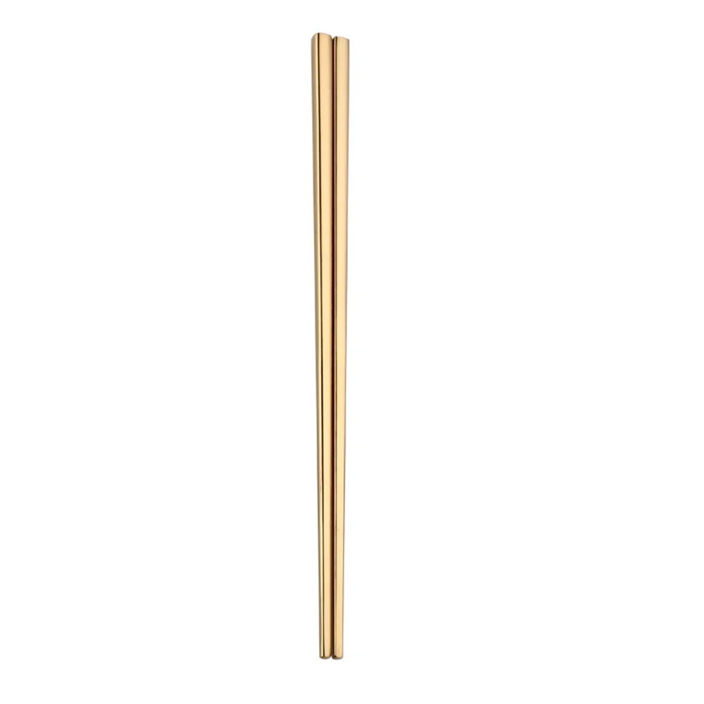 

Stainless Steel Chopsticks Easy to Clean Noodle Heat-resistant Square Reusable Electroplating Rice Rustproof