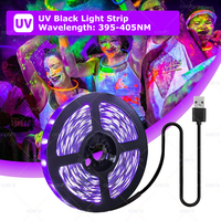 UV LED Light Strip Flexible LED Strip Light Ultraviolet UV Lamp 395-405nm Black Light 2835 SMD DC5V LED Ribbon For Glow Party