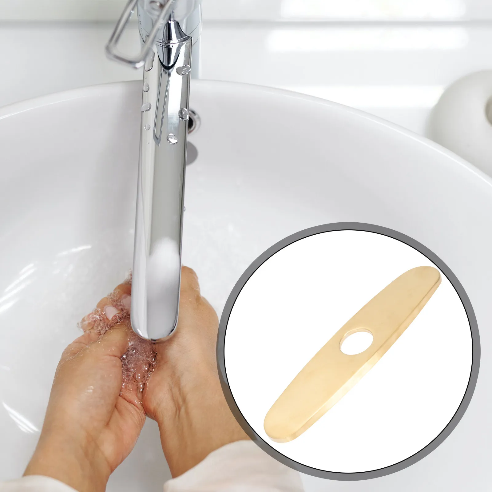 

Заглушка для отверстия под смеситель из нержавеющей стали, накладка на столешницу для кухни и ванной комнаты, для домашнего использования, тонкая работа, без заусенцев, безопасный материал