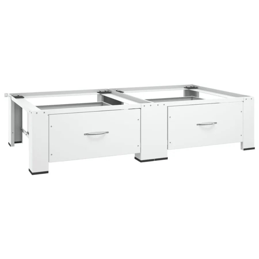 

Washing and Drying Machine Pedestal with Pullout Shelves White