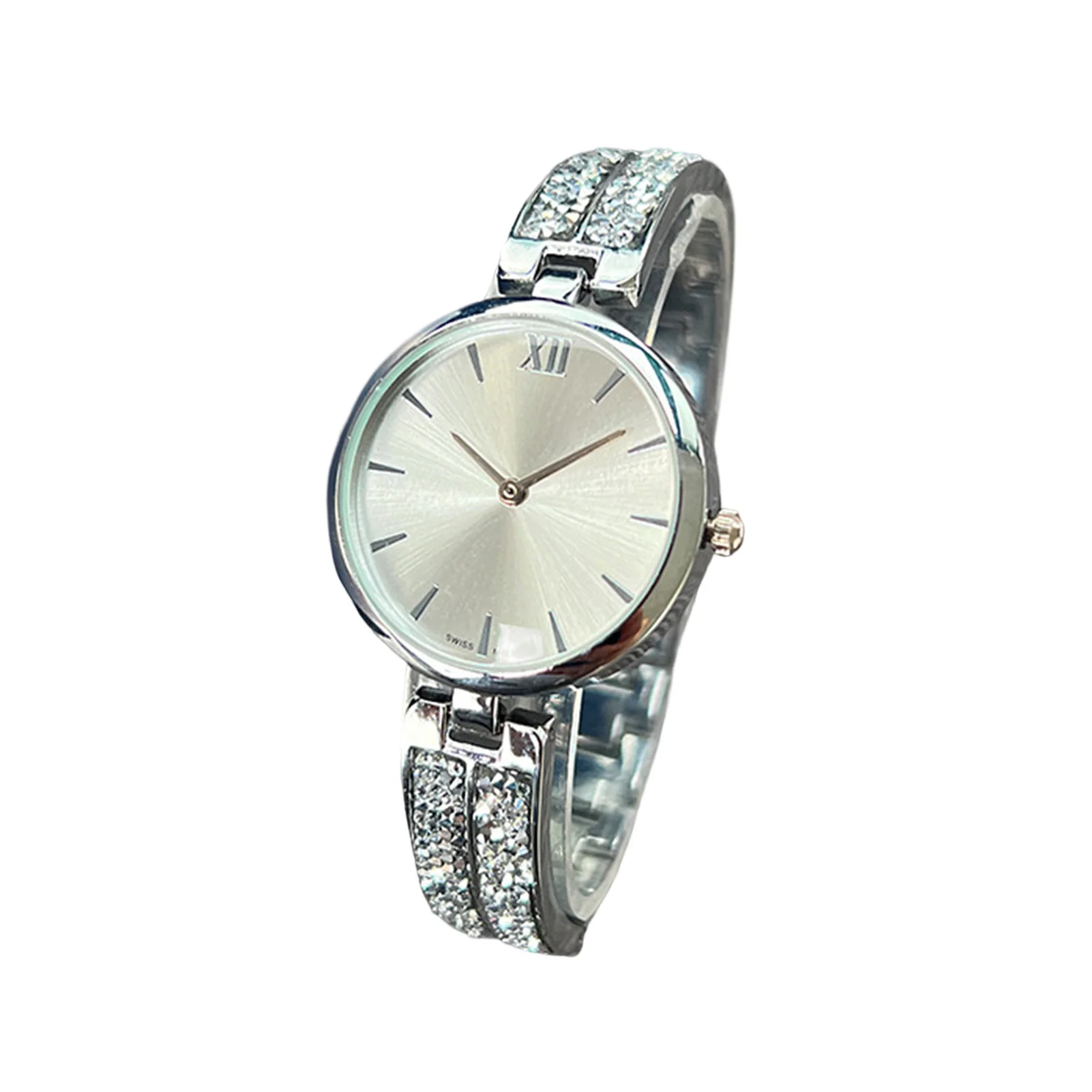 Fashion Quartz Ladies Watch Easy Read Dial Diamond Strap Two-Hand Analog Watches for Unisex Working and Office