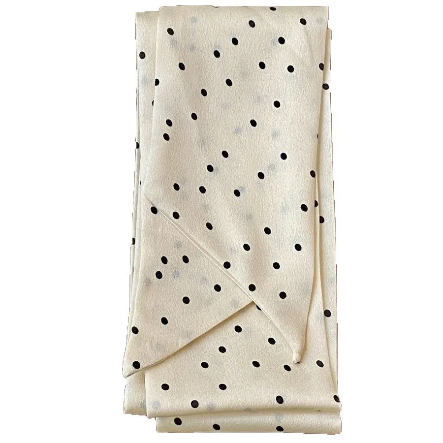 프리미엄 넥 스카프 폴카 도트 스트리머 롱 와이드 버전 스몰 스트리머 봄 여름 기질 프렌치