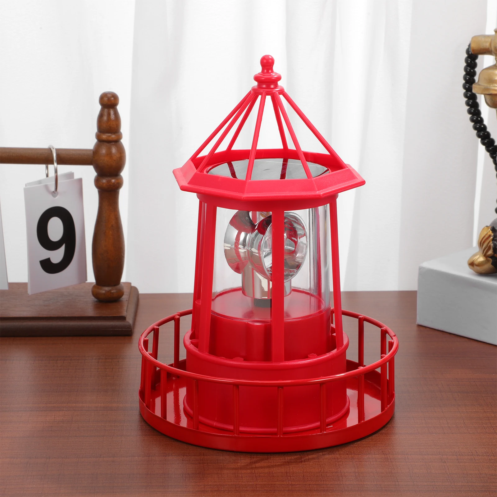 

Revolving Lighthouse Solar Powered Lights Durable ABS Iron Material Garden Yard Decor Waterproof Outdoor Lighting