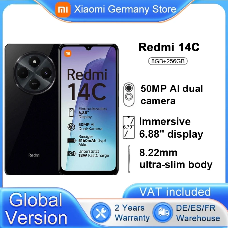 Global Version Xiaomi Redmi 14C Smartphone MediaTek Helio G81-Ultra 6.88