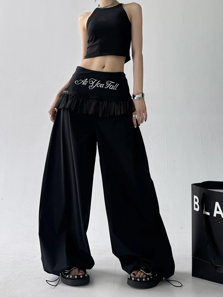 Szerokie spodnie damskie do tańca ulicznego, luźne, codzienne, letnie, nowe, unikatowe, super piękne spodnie z wysokim stanem, długie.