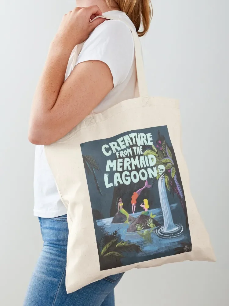 Creature from the Mermaid Lagoon Tote Bag custom tote Women's beach bags for beach woman