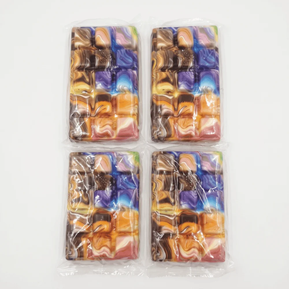 Chocolate Block Shape Chocolate Squishy Toy Slow Rising Slow Resbound Chocolate Squeez Toy Colorful Simulated Fingertip Toy