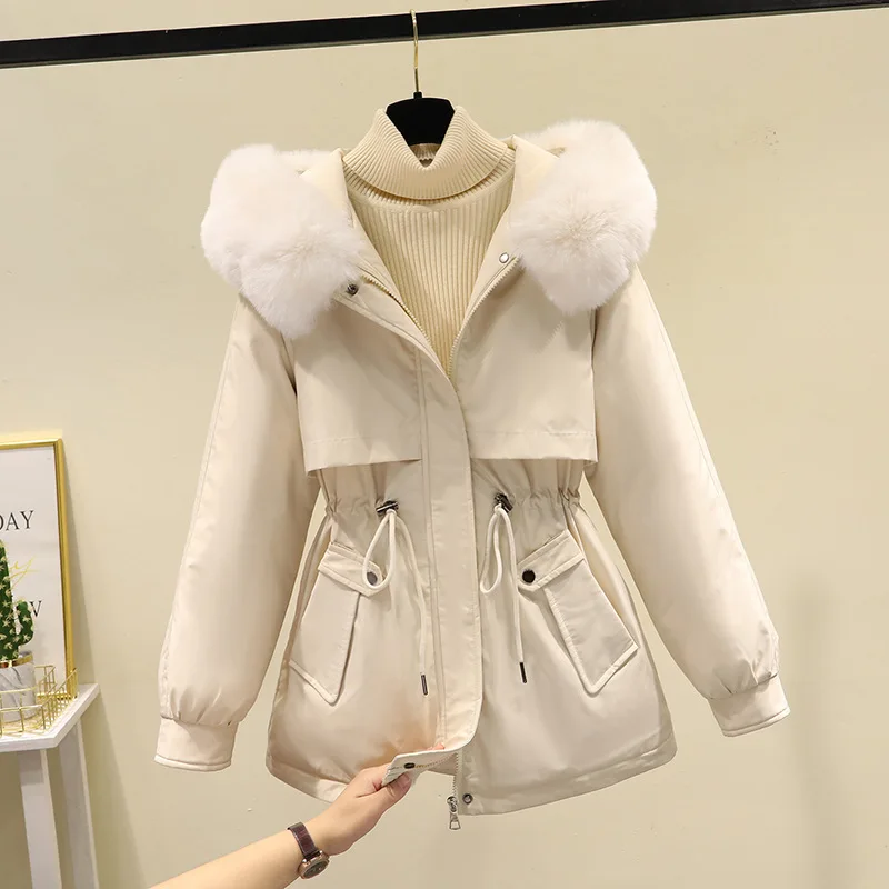 Women's Thiened Fce Parka Winter Coat Casual Loose Fit Du down Cotton Jaet Windproof Zipper Closure Hooded Coat