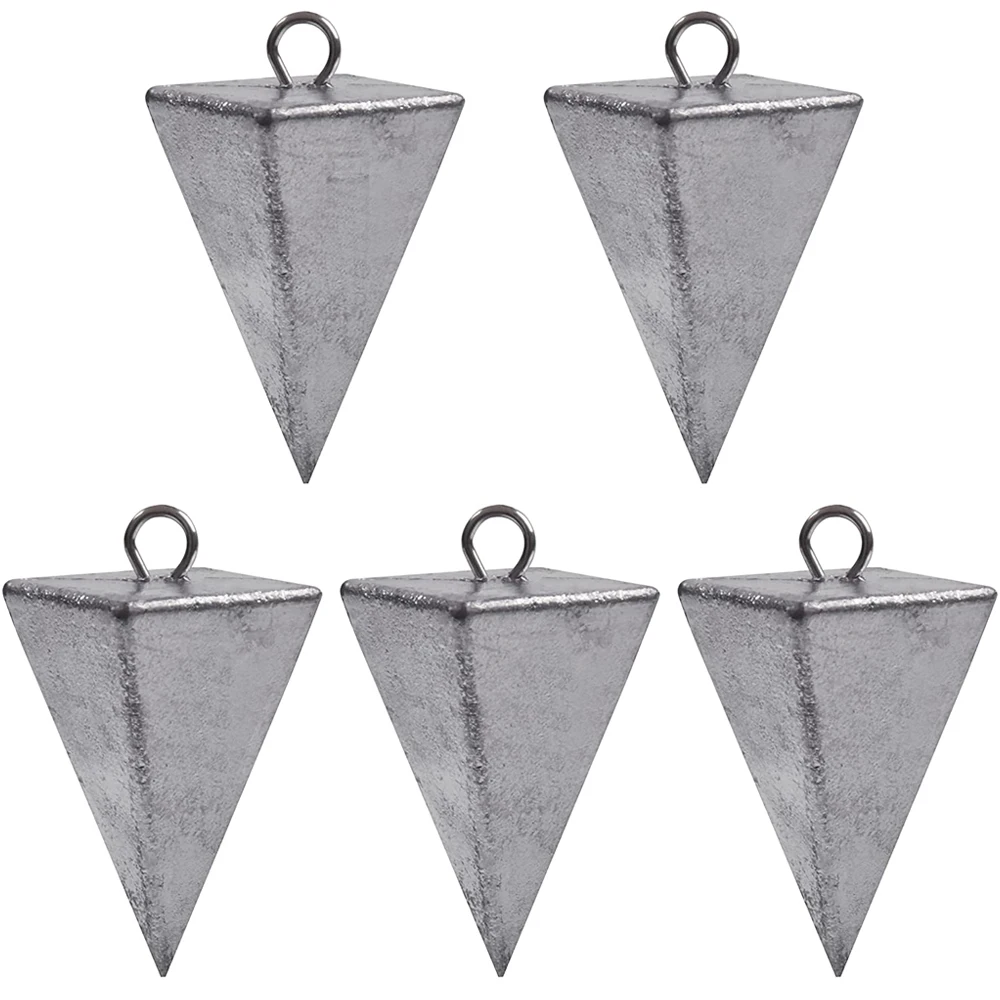 

Shaddock 5Pcs Pyramid Sinker Weights Surf Fishing Lead Sinker Weights For Saltwater Freshwater Fishing