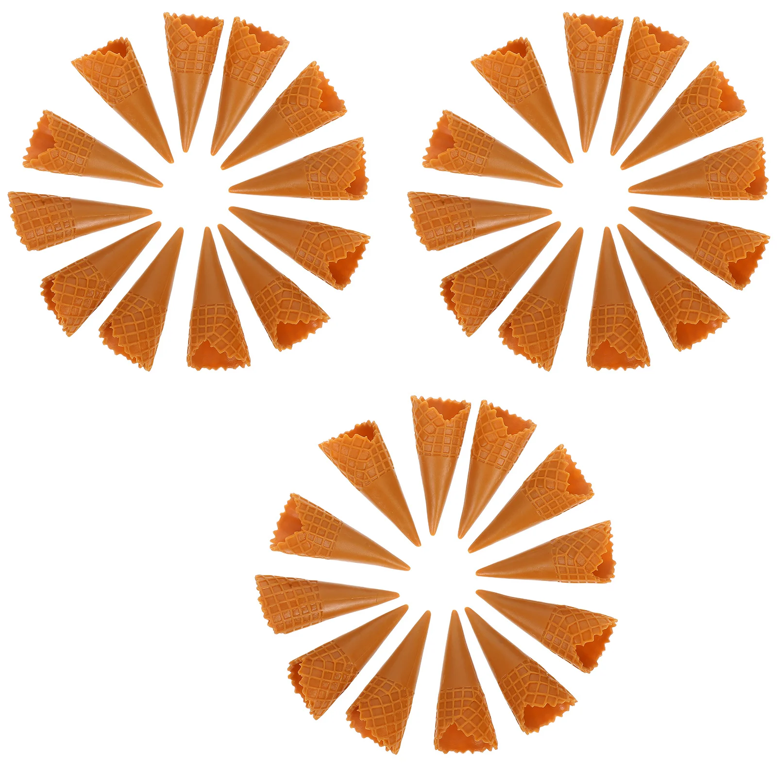 40 pçs mini cone de sorvete crocante waffle titular realista fingir comida para casa de bonecas suprimentos cozinha decorações festa verão