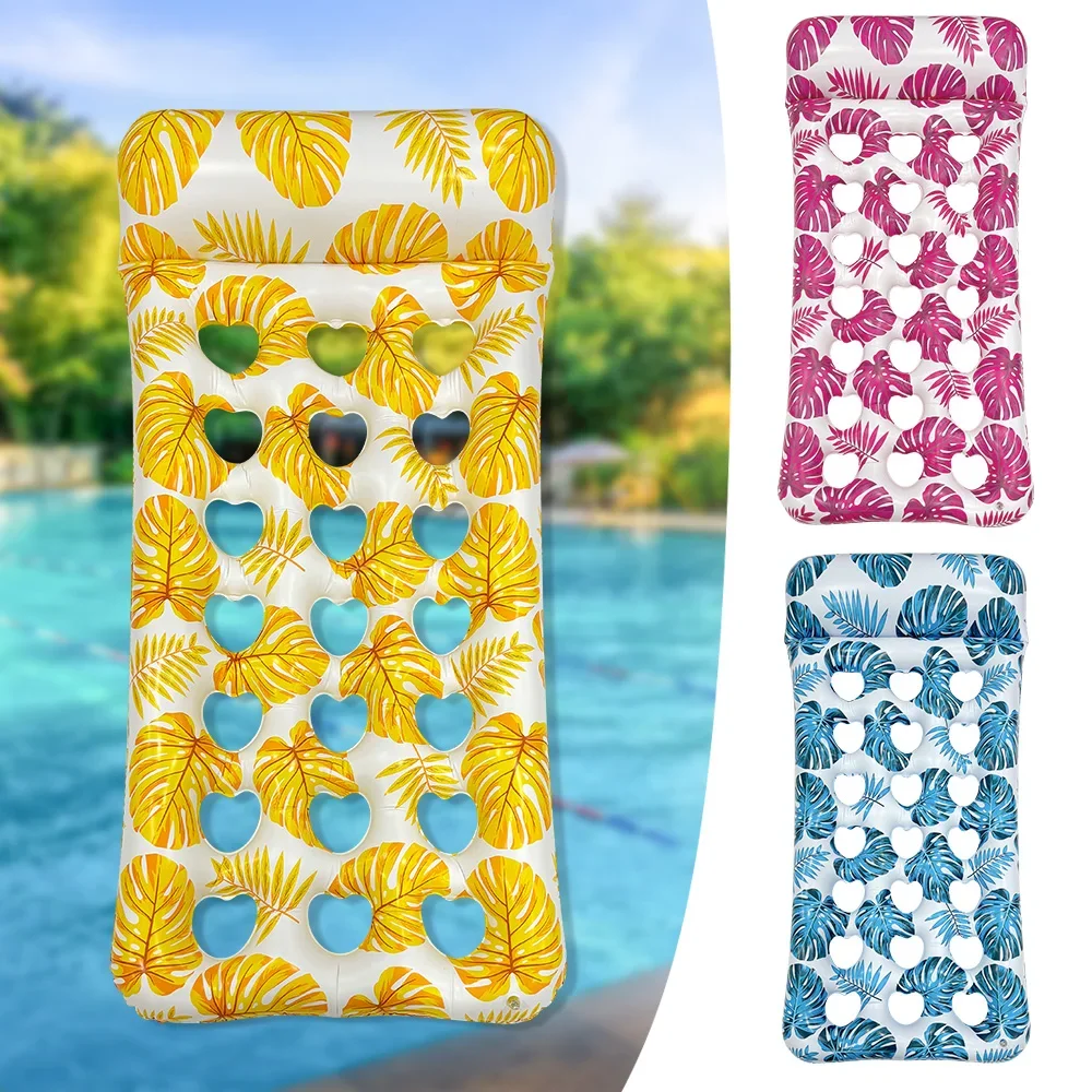 

1pc PVC Inflatable Bed Inflatable Hole Floating Row Water Pool Swimming Float