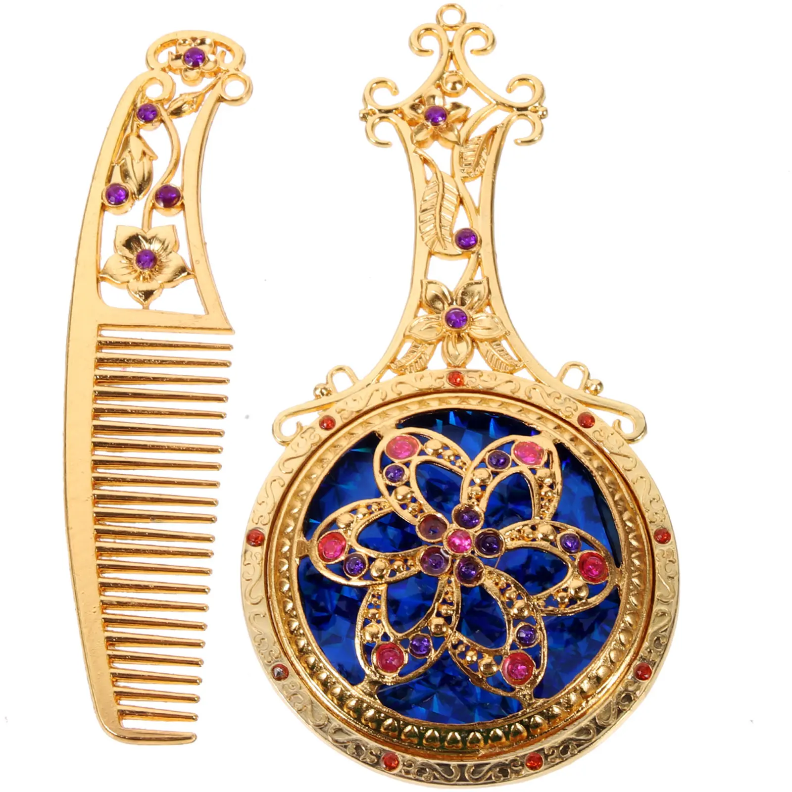 

Набор из 1 складного ручного зеркала и расчески: миниатюрное портативное косметическое зеркало с четким изображением, компактное, незаменимо в путешествиях