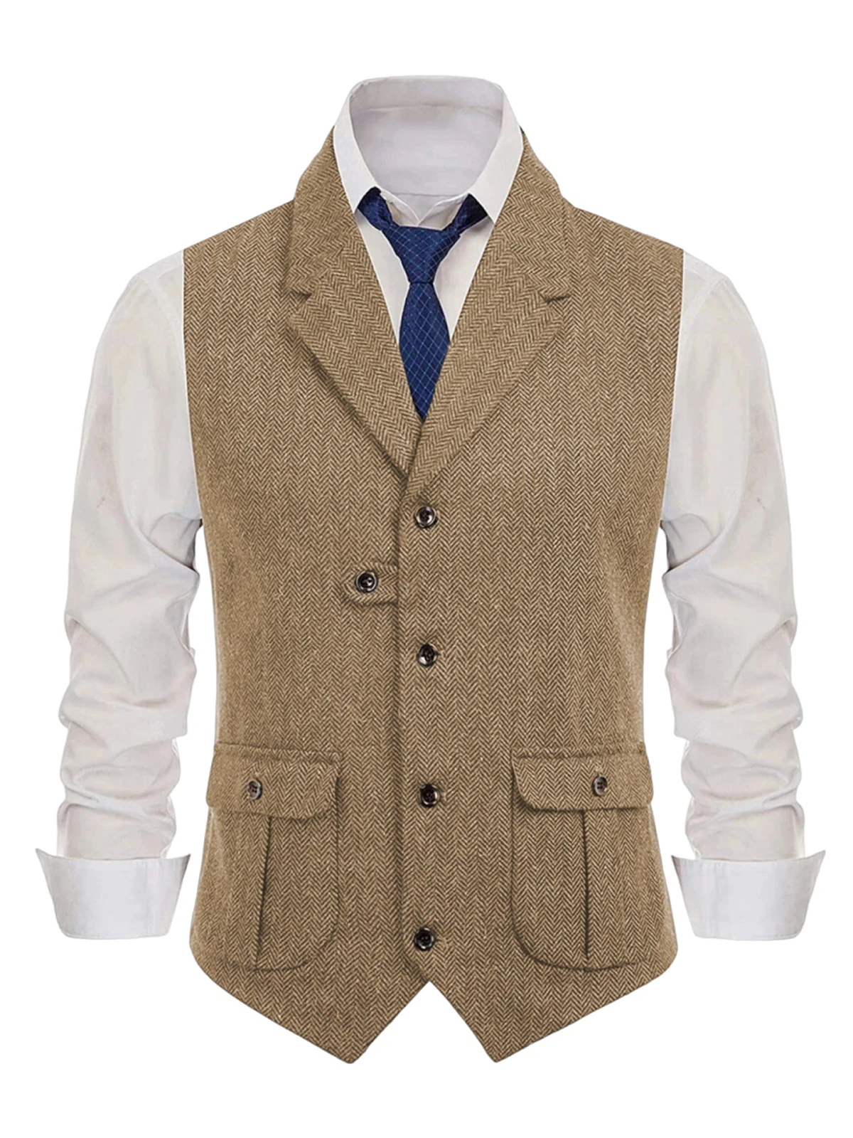 

Autumn Men's Vest Retro Herringbone waistcoat Gentleman Business Slim Fit Suitable for Banquet Wedding Groom's Vest