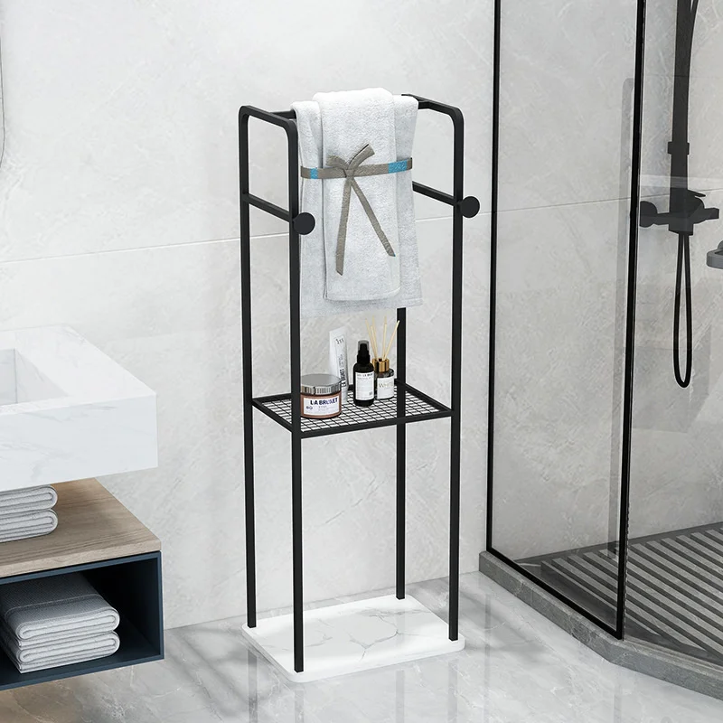 Multifunctional Bathroom Storage Rack Nordic Basket Towel Rack Floor Floor Toilet Light Luxury