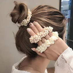 1pc Elegant Imitation Pearl Bead Hair Accessory Elastic Rubber Band Women's Fashion Hair Rope Sweet Ponytail Simple Hair Circle
