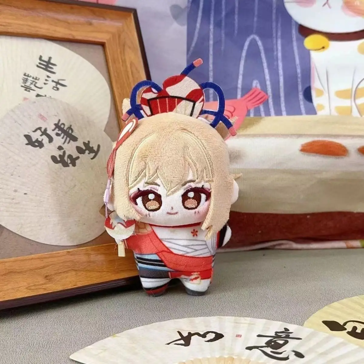 Genshin Impact Yoimiya Shenhe Kamisato Ayato Cute Figure Plush Stuffed Cotton Doll Backpack Pendant Boy Girl Toys Keychain Gift