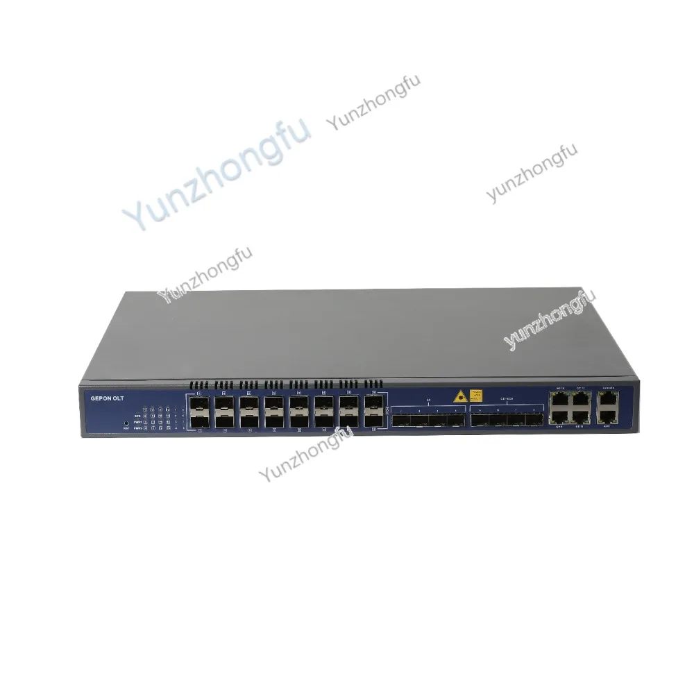 16 SFP PON +12 Uplink Fiber Optic Equipment ftth olt compatible with any brand onu  Ports Epon