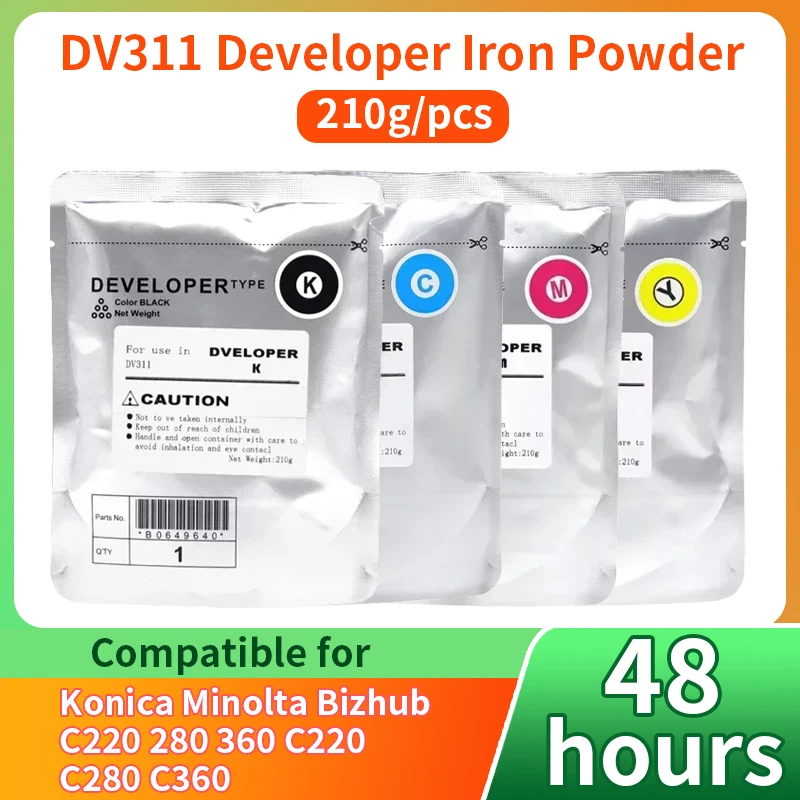 DV311 DV 311 Developer Powder Compatible for Konica Minolta C280 C220 C360 C 220 360 280 High Quality Powder 210g/bag 4Color