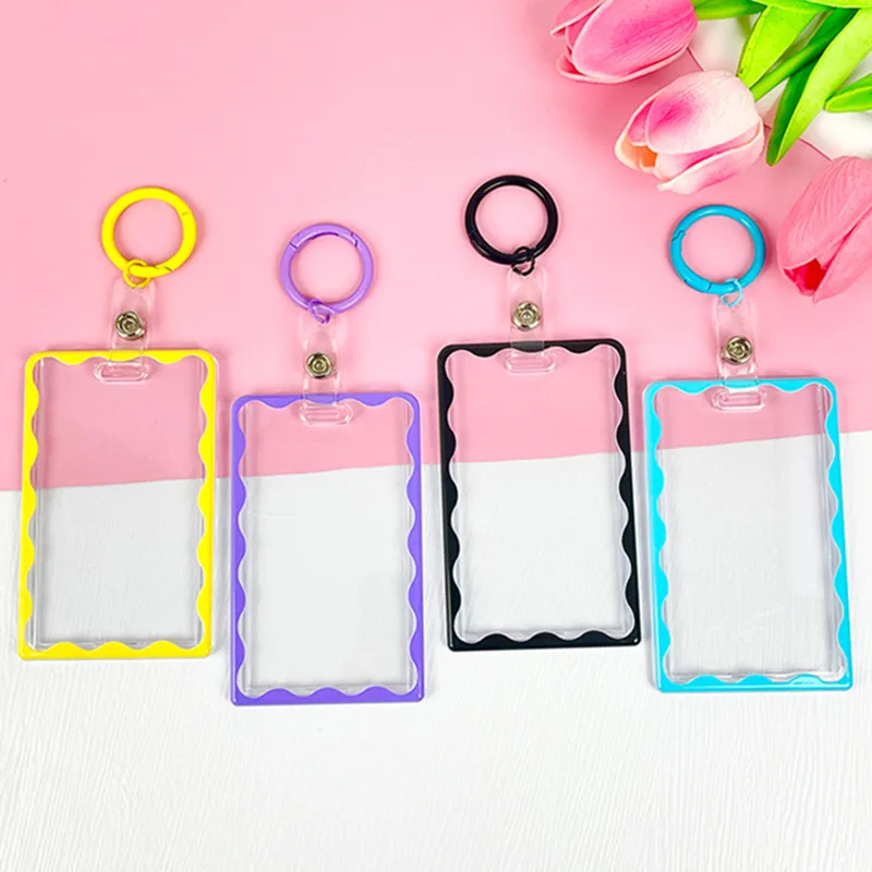 

Korean Acrylic Ferrule Transparent Card Holder Photocard Holder Keychain Idol Photos Sleeve Postcards Card Display Holder New