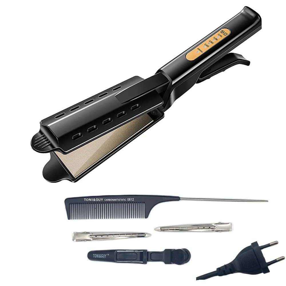 

Four grades Black Hair Straightener Temperature Adjustment Ceramic Tourmaline Ionic Flat Iron Hair Straightener For Women