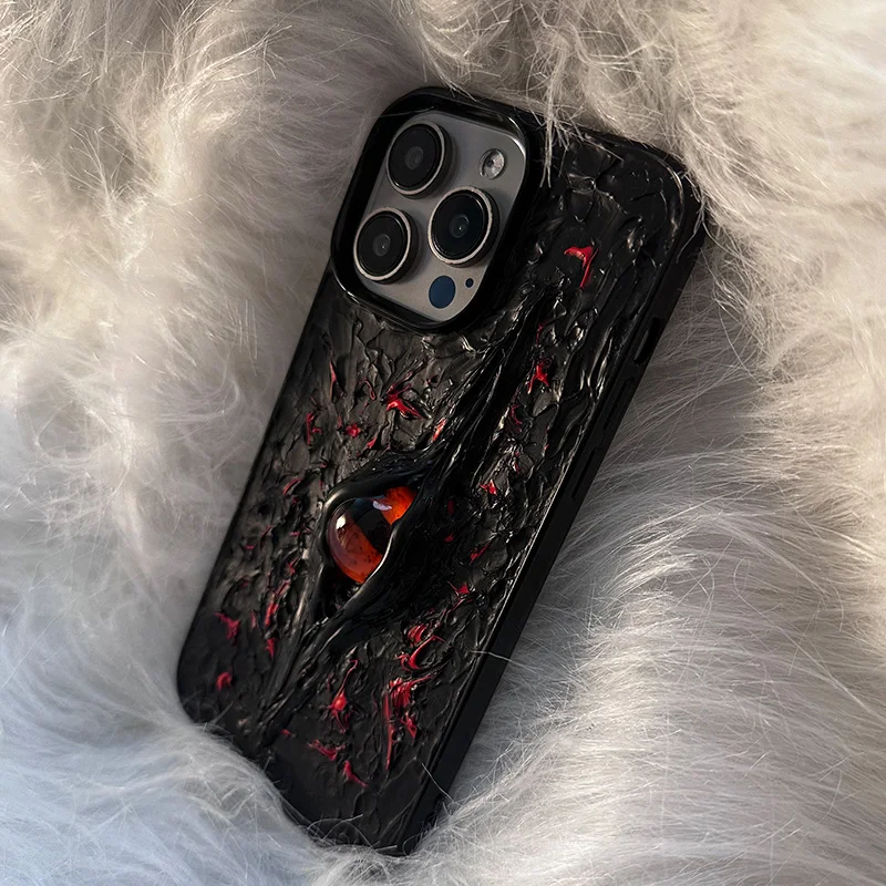 INS red-eyed Cthulhu dark shell apple 15Pro case iphone 14promax advanced 13Promax new 12Pro Stereo 11 internet celebrity 12