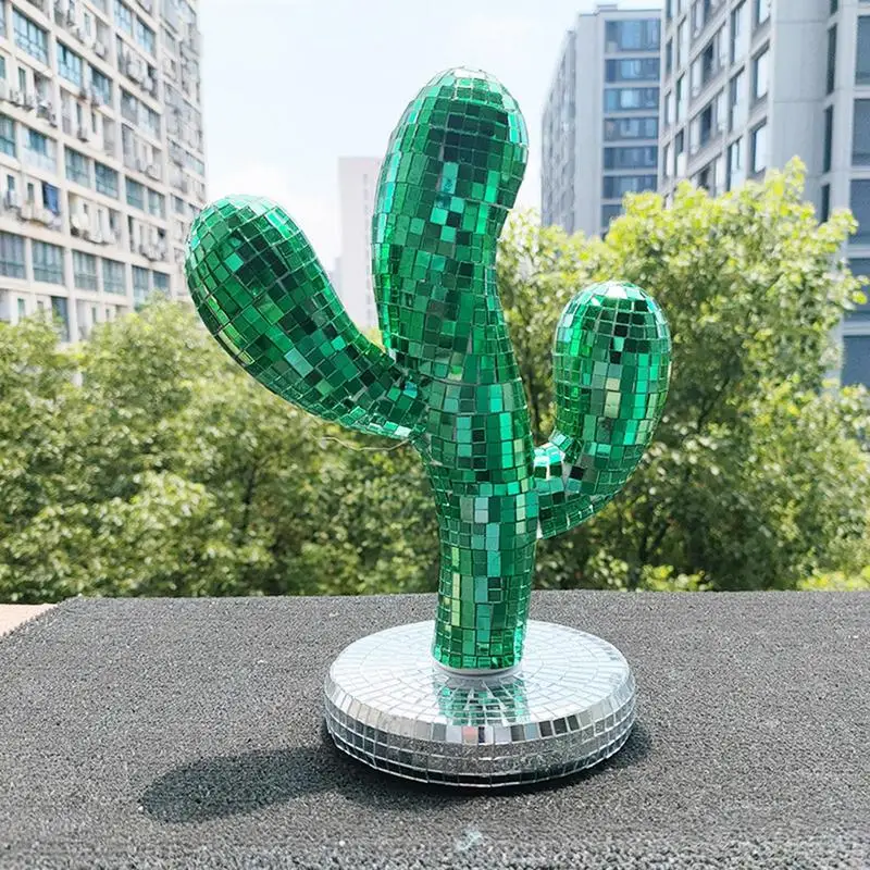 

Cactus Ornaments Glass Reflective Disco Mirror Indoor Creative Handcrafted Decoration Supplies For Nightclubs Festivals And Bars