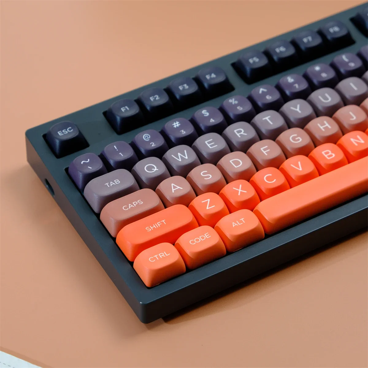 Sunset Glow Gradiente Cor Keycaps Set, Material PBT, Perfil MOA, Sublimação Dye, Switches MX, GK75, GK96