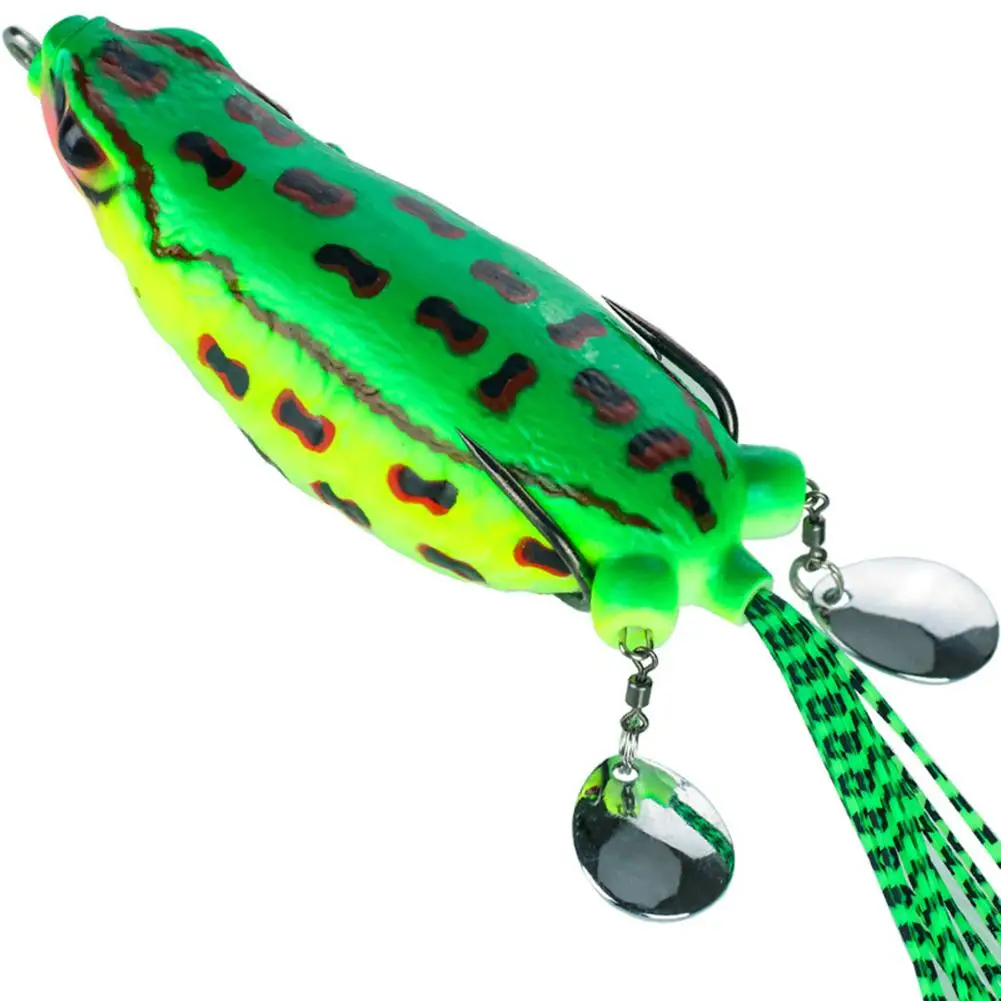 Silicone Giant Frogs Simulation Fishing Bait Strengthen Double Ring Sequins Colored Silk 9cm 25g Modified Casting Fishing Lure