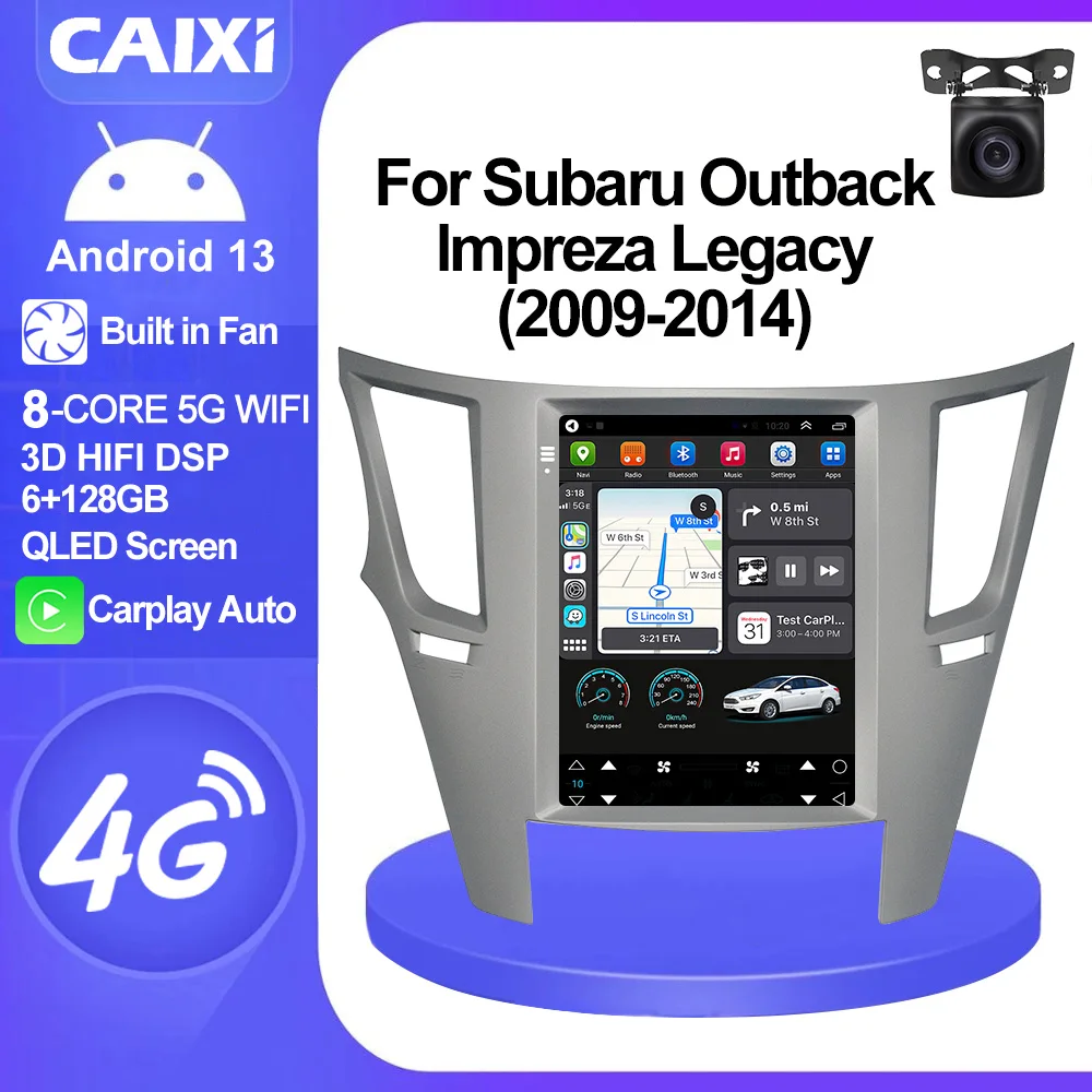 CAIXI GX9 Android 13 Car Radio For Subaru Outback Impreza Legacy 2009-2014 LHD Car Multimedia carplay Tesla Style Navi Stereos