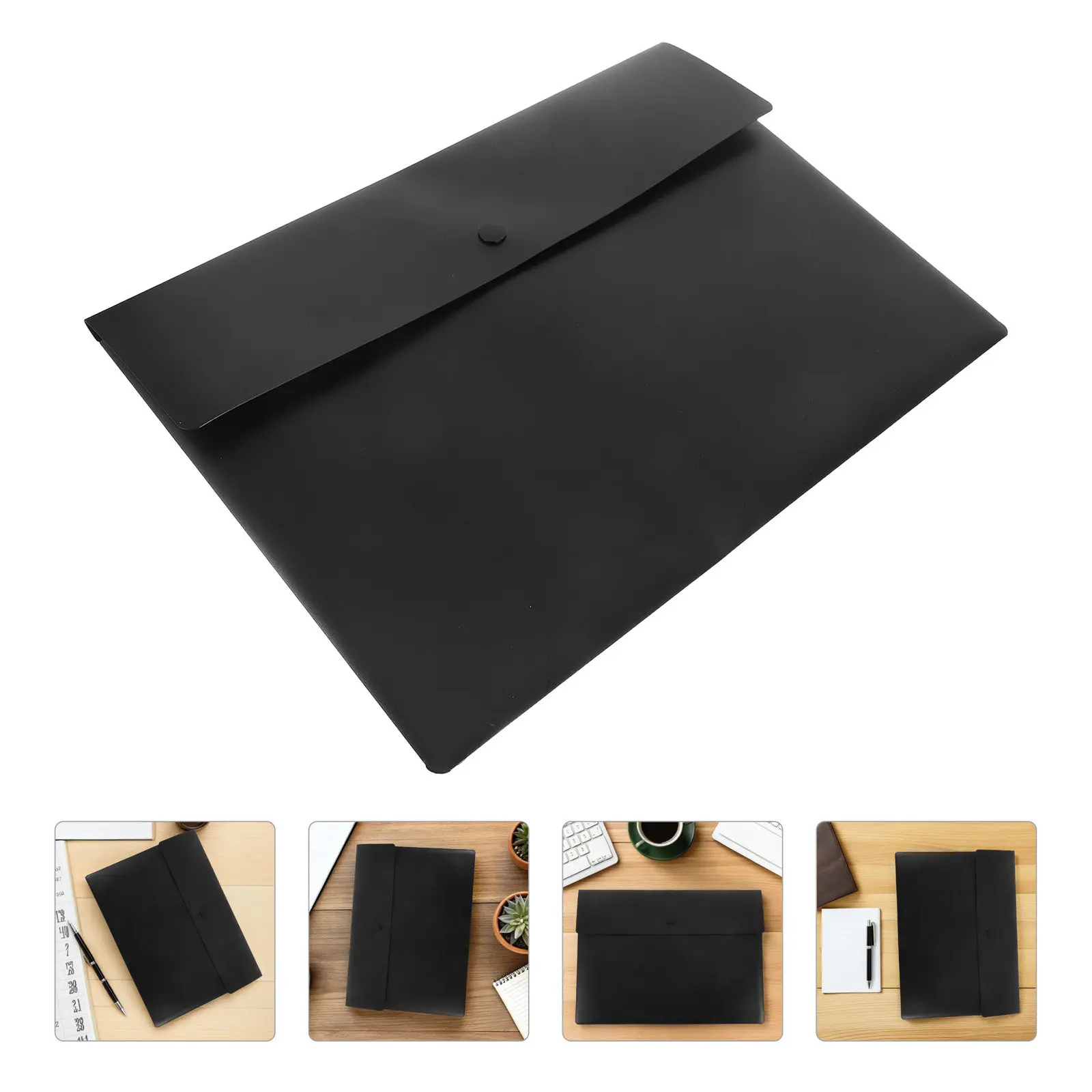 10pcs-document-bags-office-file-folder-transparent-large-capacity-waterproof-plastic-folder-snap-button-closure-document