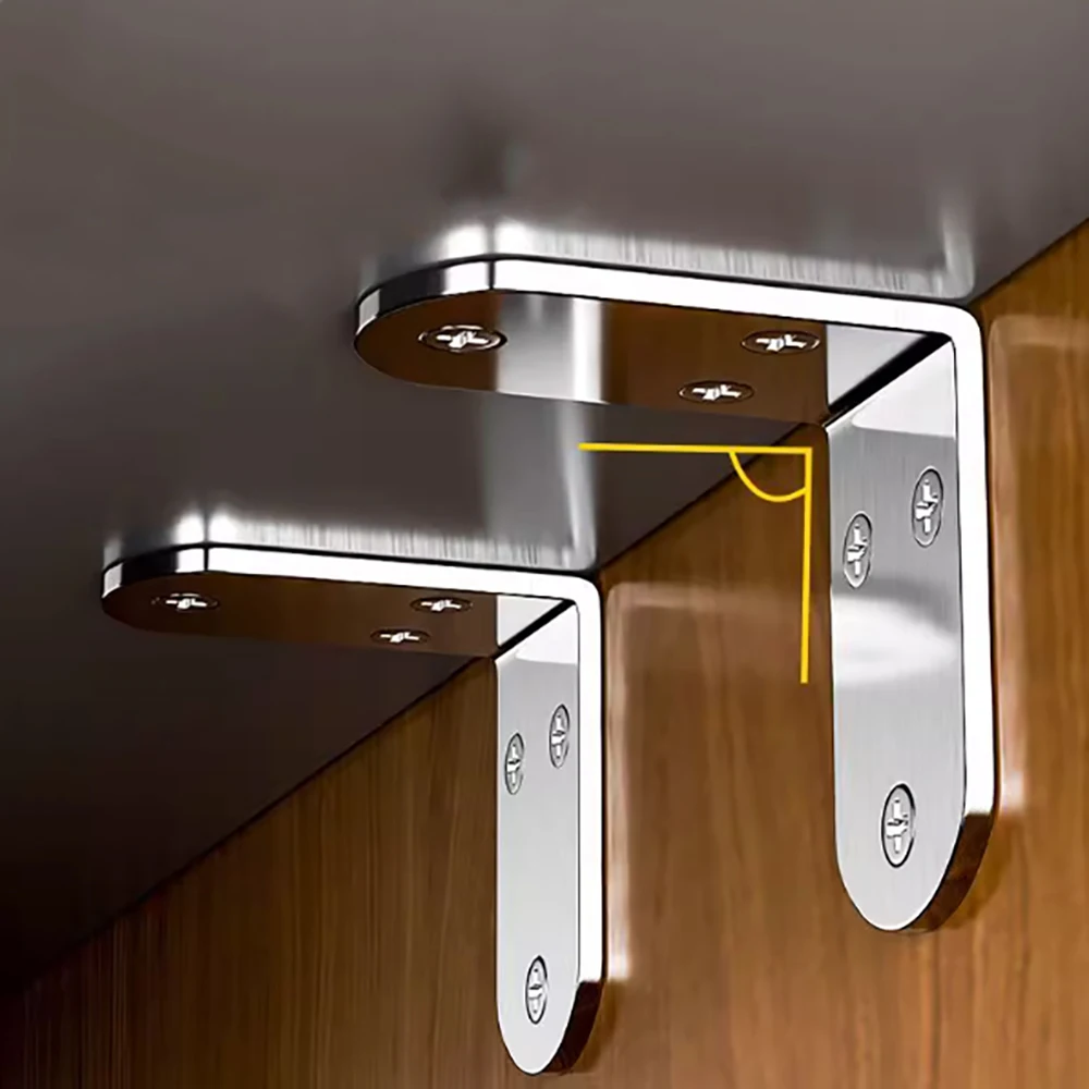 T/L Stainless Steel Corner Code Furniture Fixator 90 Degree Right Angle  Bracket Wooden Furniture Bed Frame Cabinet Connector