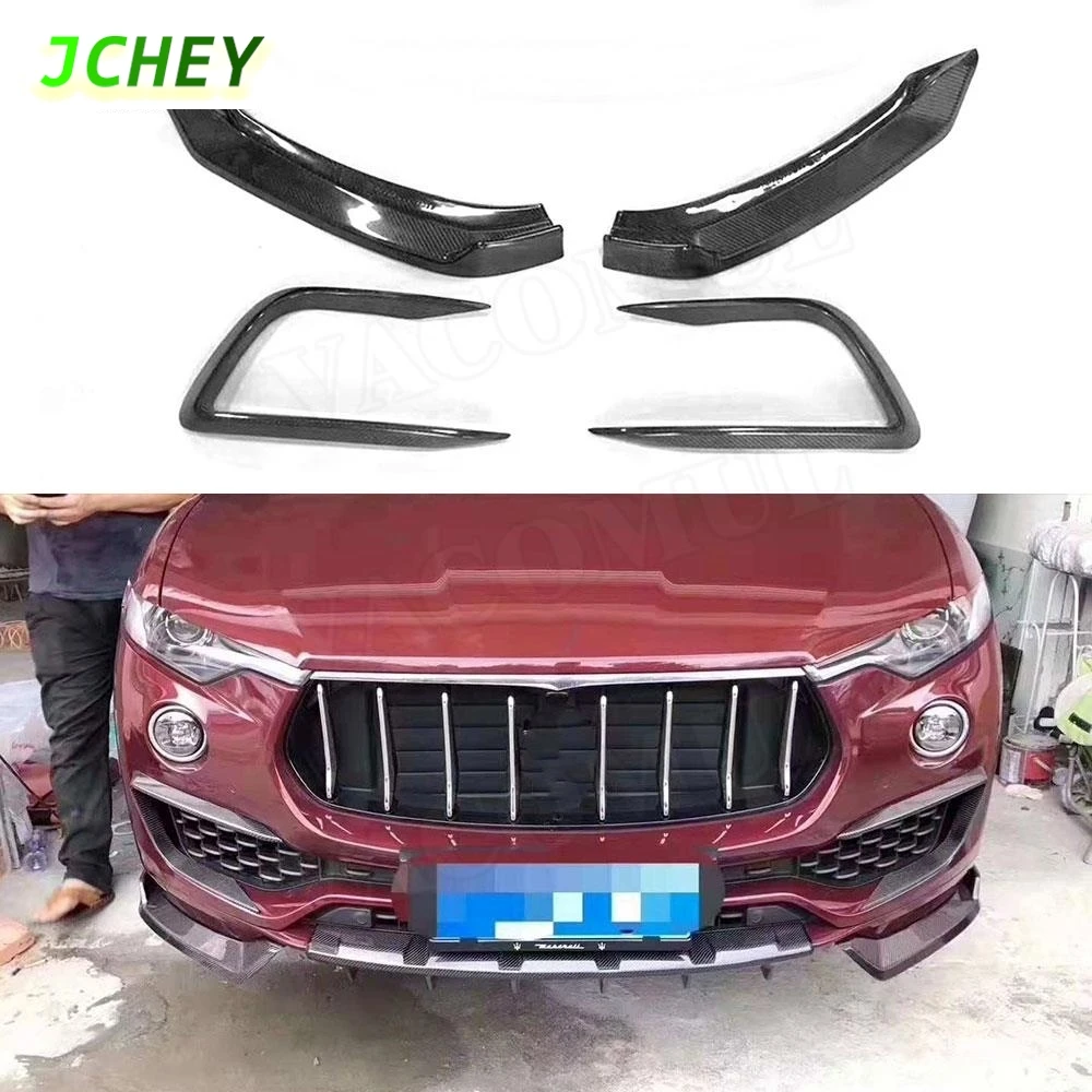 

JCHEY комплект кузова из углеродного волокна для Maserati Levante 4-дверный 2016-2019, передние разделители губ, вентиляционные накладки, задняя губа, средний спойлер