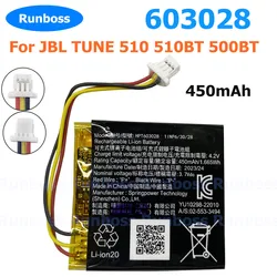 For JBL TUNE 500 510 BT 510BT 500BT Wireless Headset Battery JBL510 Original New Replacement Battery 603028 450mAh