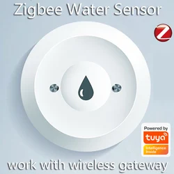 Sensore di immersione in acqua Zigbee sensore di perdite di vita intelligente allarme di collegamento dell'acqua App monitoraggio remoto rilevatore di perdite d'acqua Tuya